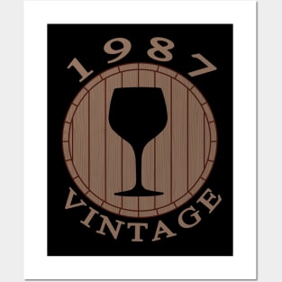 Vintage Wine Lover Birthday 1987 Posters and Art